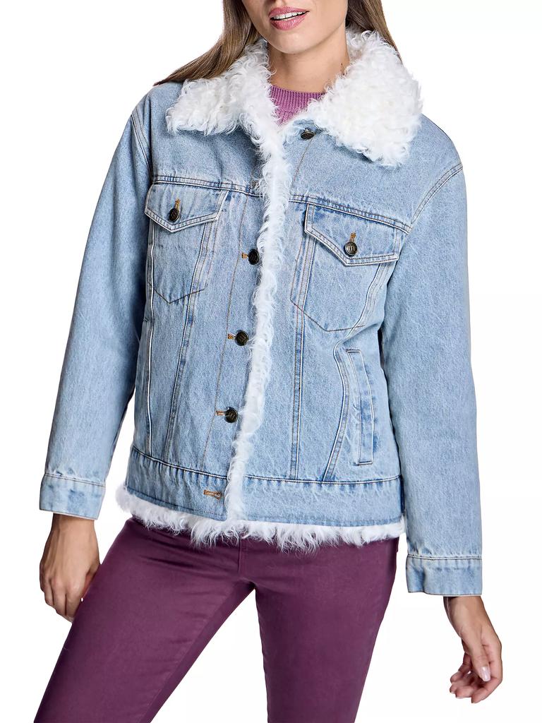 Maximilian Quilted Lined Denim Jacket with Kalgan Lamb Trims