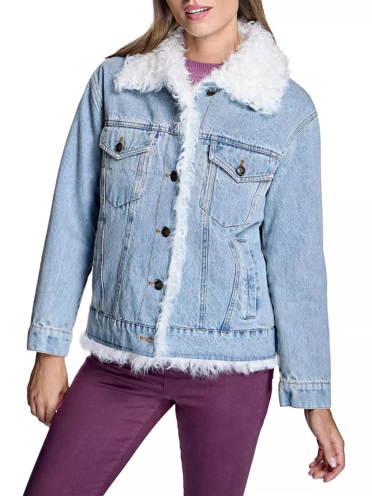Maximilian Quilted Lined Denim Jacket with Kalgan Lamb Trims 2
