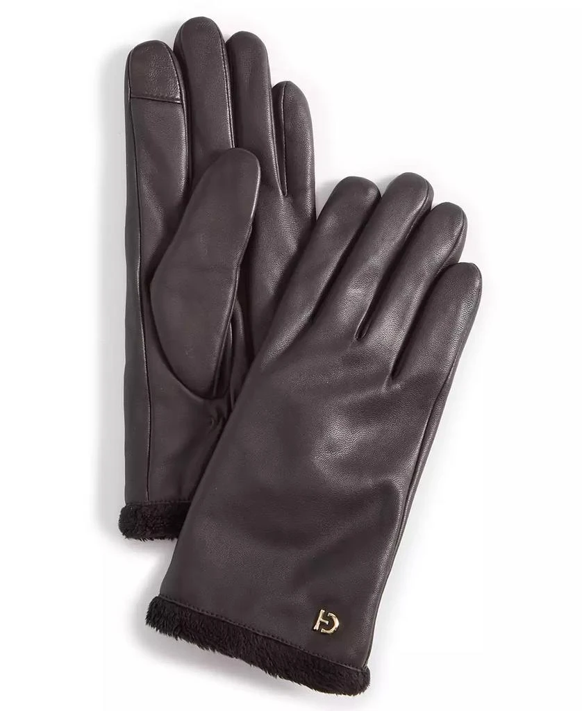 Cole Haan Women's Faux-Fur-Lined Leather Gloves 1