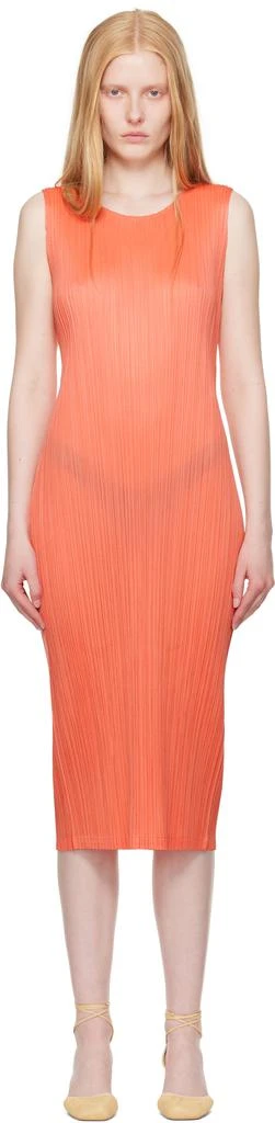 Pleats Please Orange Monthly Colors May Maxi Dress
