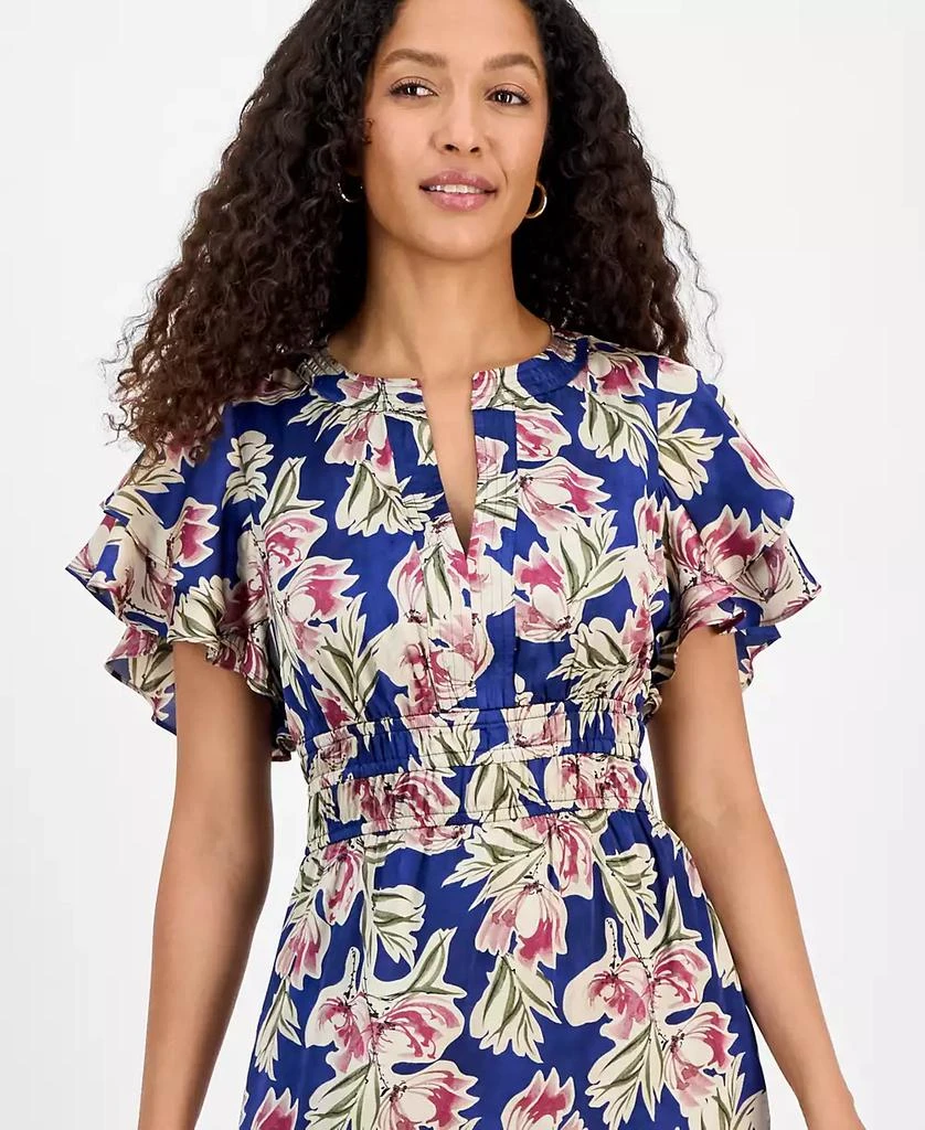 julia jordan Women's Printed Tiered-Short-Sleeve Dress 4