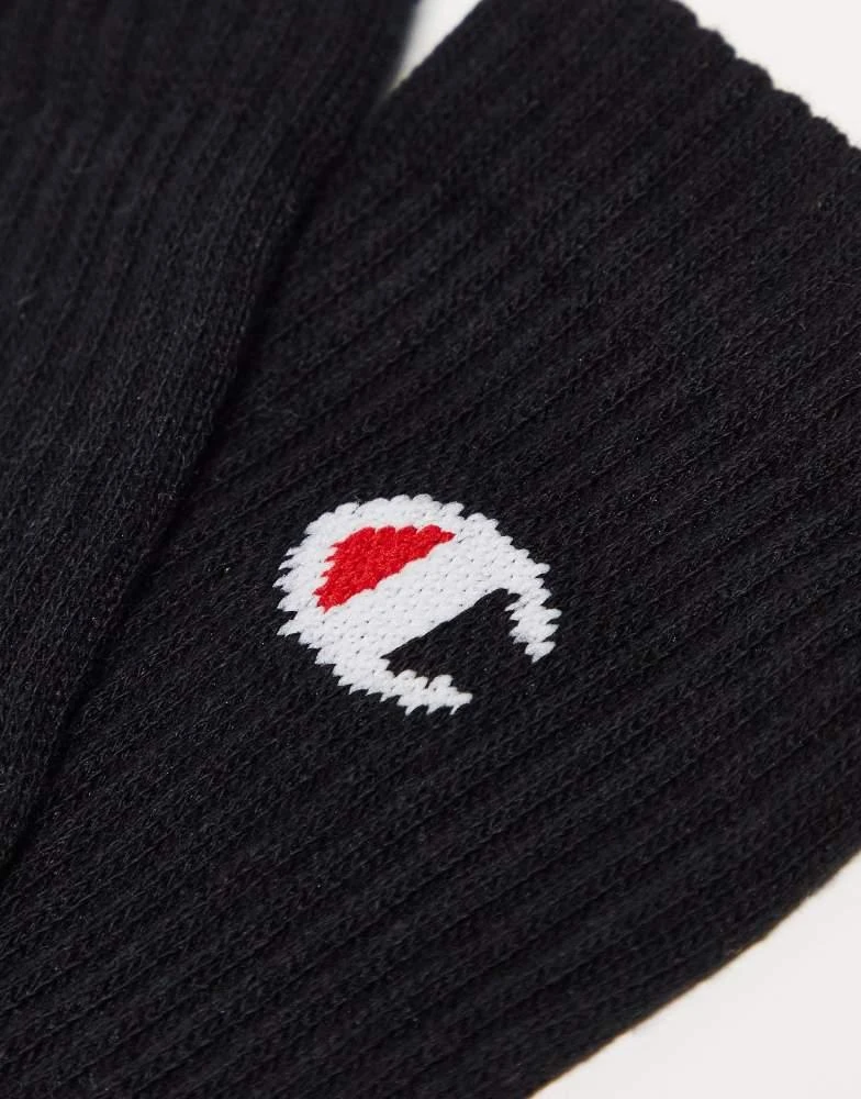 CHAMPION Champion 3 pack crew socks in black 4
