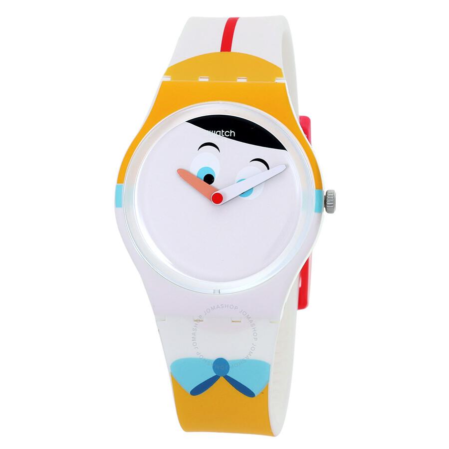 Swatch Naso Lungo Quartz White Dial Unisex Watch GW176