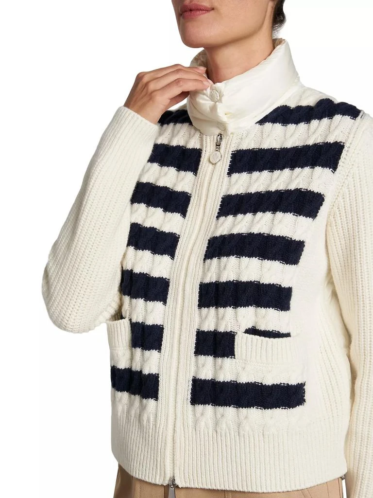 Moncler Striped Down Puffer Cardigan 6