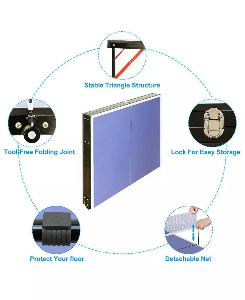 Streamdale Furniture Streamdale Midsize Foldable Table Tennis Set for Indoor/Outdoor 9