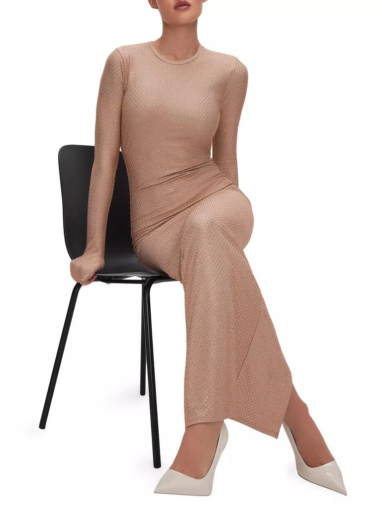 Good American Crystal Crew Long-Sleeve Maxi Dress 5