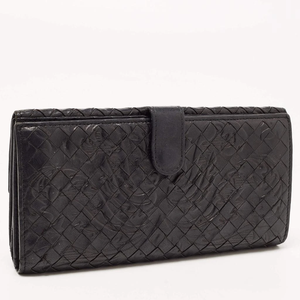 Bottega Veneta Bottega Veneta Black Intrecciato Leather Flap Continental Wallet 5