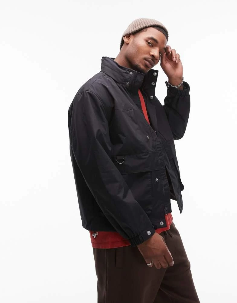 Levi's Levi's Tehama utility hooded rain jacket in black 2