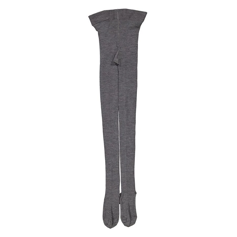 Burberry Mid Grey Wool-Blend Ribbed Tights 1