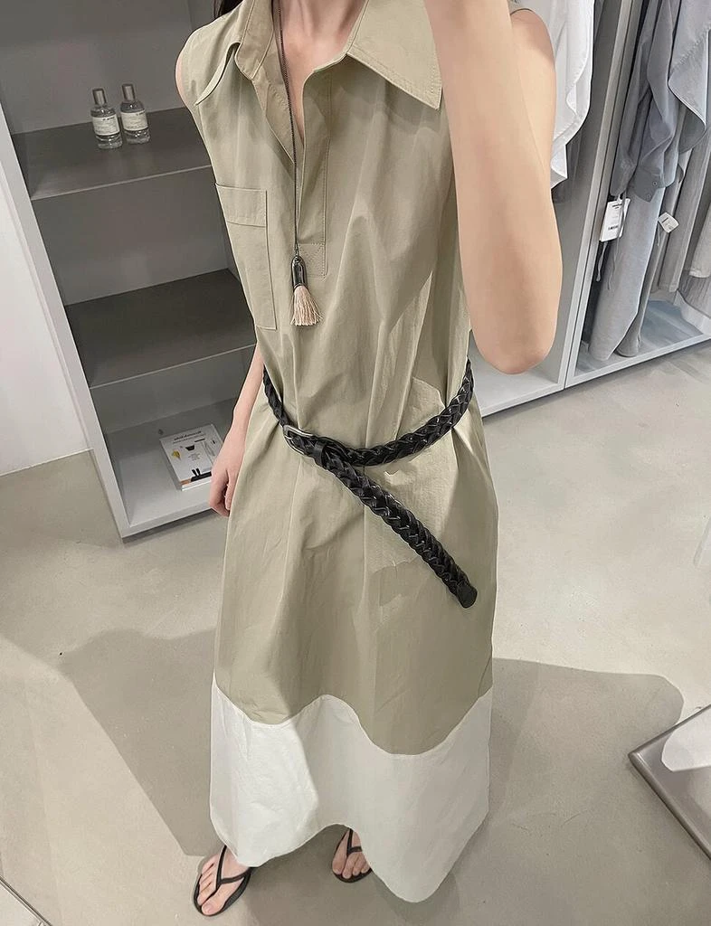 Pixie Market Khaki and white Collar Shirt Dress -PREORDER 4