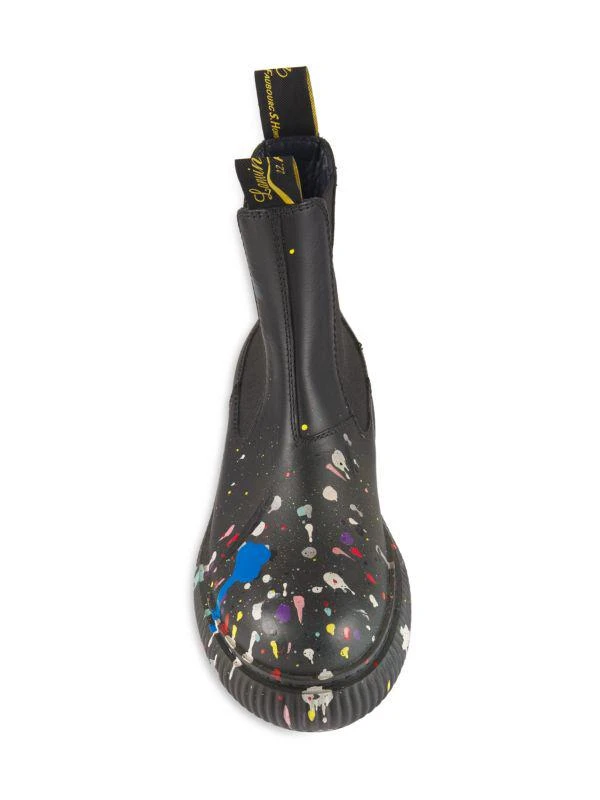Lanvin Paint Splatter Leather Chelsea Boots 5