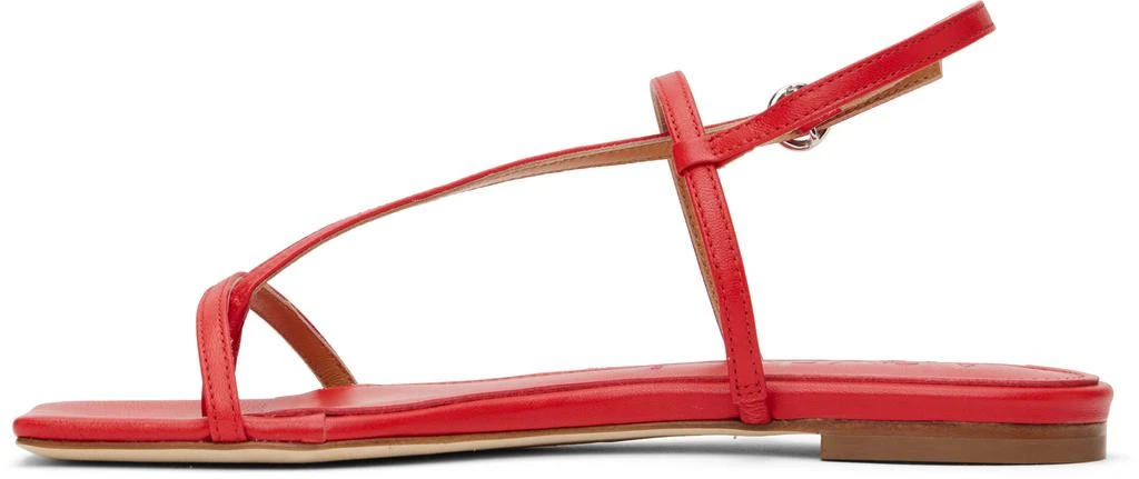 AEYDE Red Ella Leather Toe-Post Sandals 3