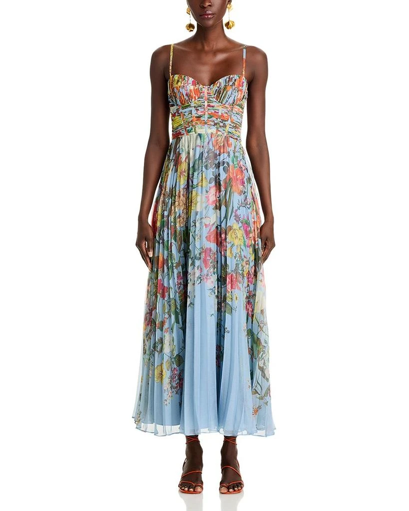 AQUA Pleated Floral Dress - Exclusive 7