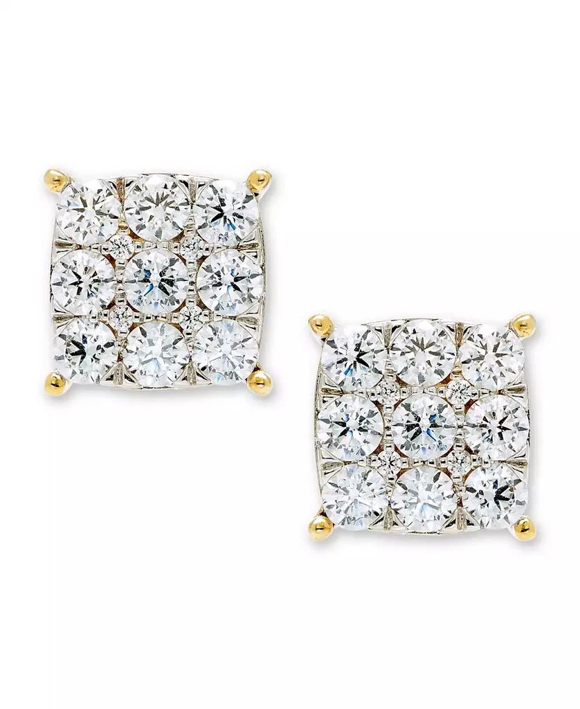 Macy
s Diamond Cluster Earrings (1 ct. t.w.) in 14k Two-Tone Gold 2