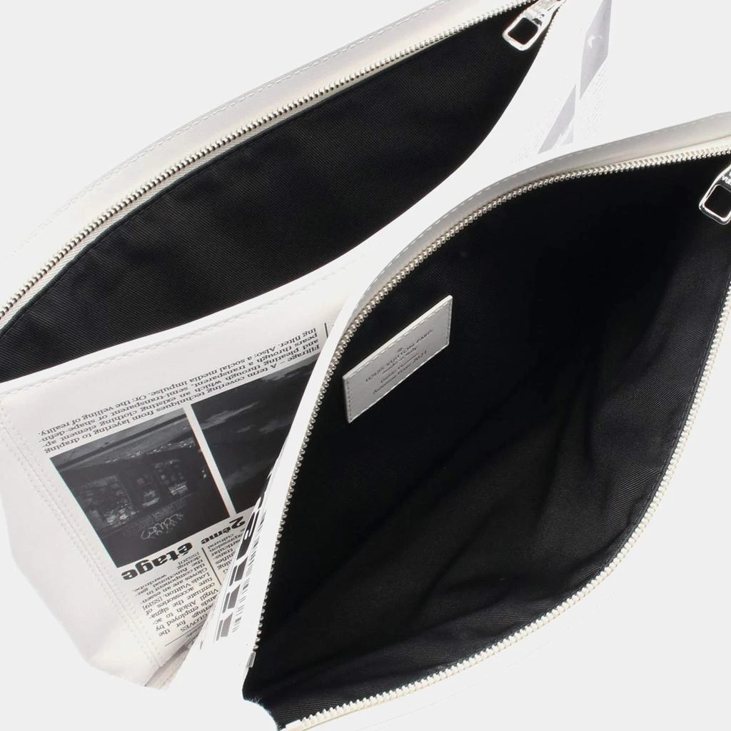 Louis Vuitton Louis Vuitton Multicolor White Leather Everyday LV Newspaper Pouch 5