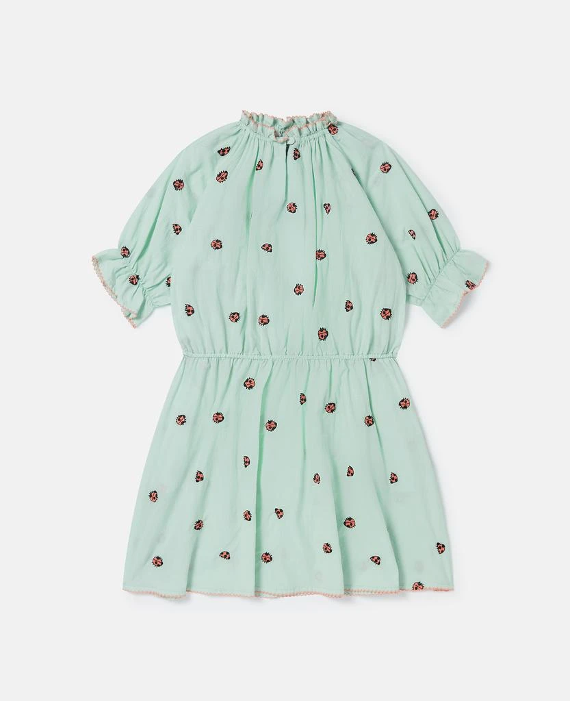 Stella McCartney Stella McCartney - Ladybird Short Sleeve Pleated Trim Dress, Green, Size: 4 1
