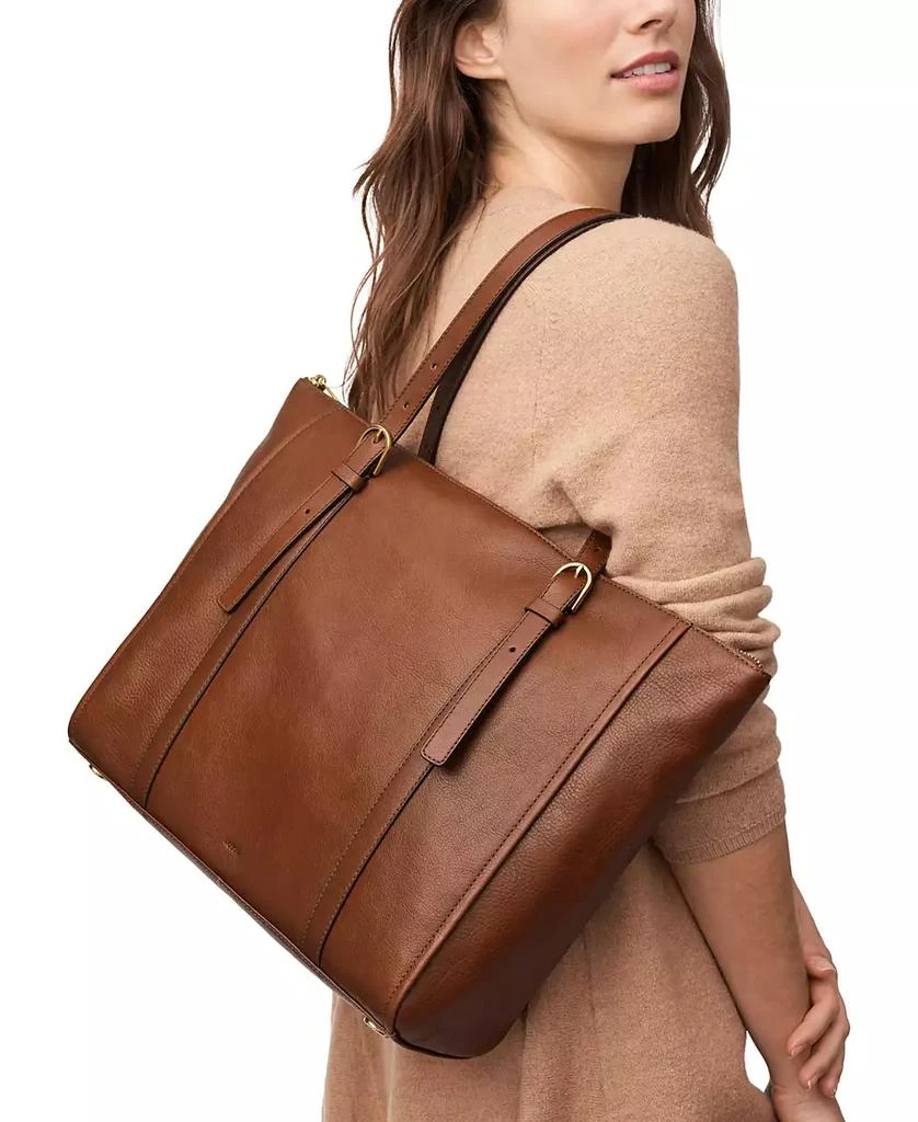 Fossil Carlie Leather Tote Bag 9