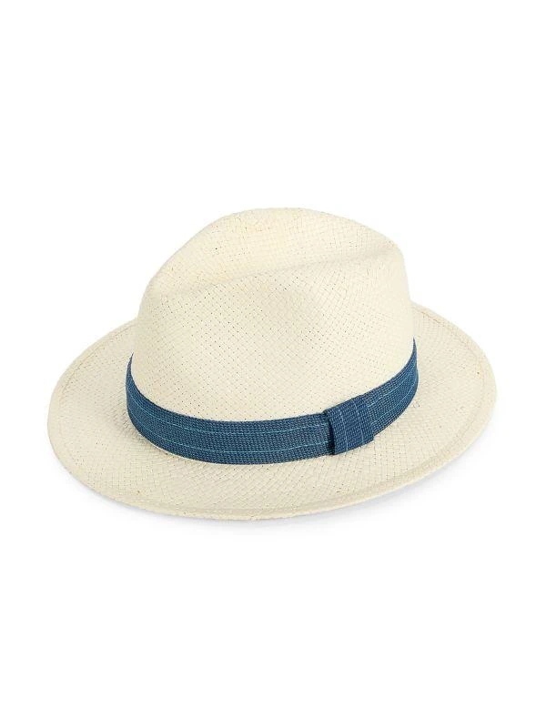 Saks Fifth Avenue Potenza Denim & Straw Hat 1