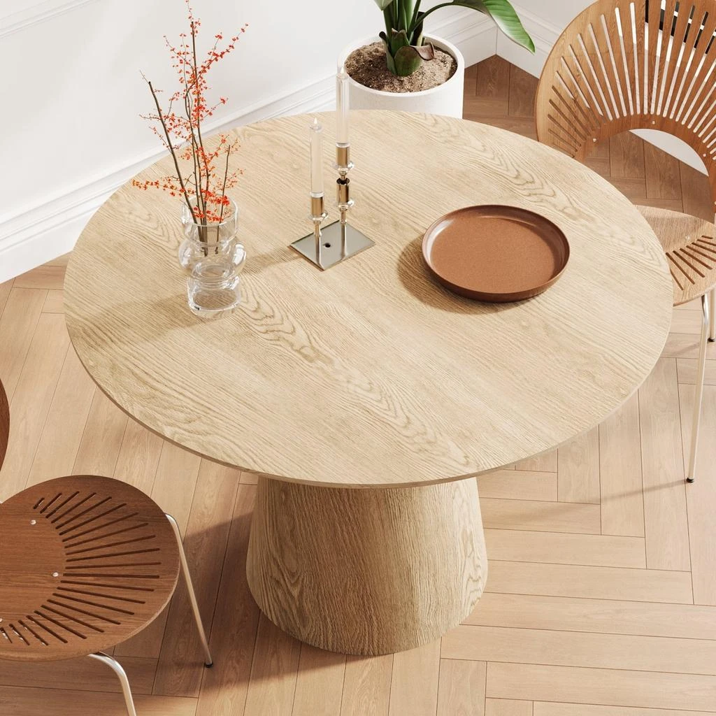 Streamdale Furniture Streamdale 43" Round Wood Dining Table - Modern Minimalist 2