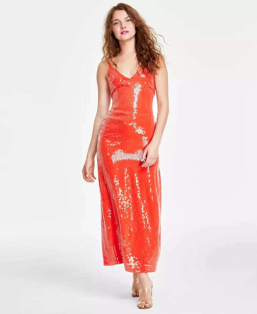 1. State Women's Sequin Sleeveless Midi Slip Dress 1
