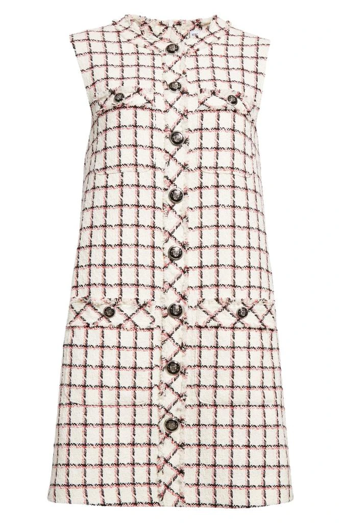 VERONICA BEARD Laurel Windowpane Plaid Sleeveless Tweed Minidress 5