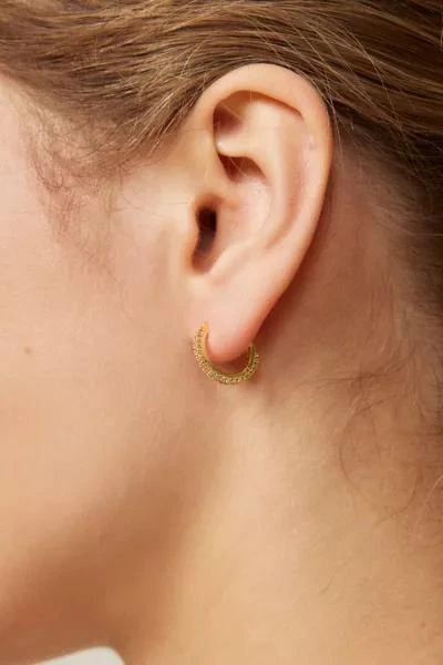 Urban Outfitters 14k Gold &  White Gold Plated Rhinestone Hoop Earring 1