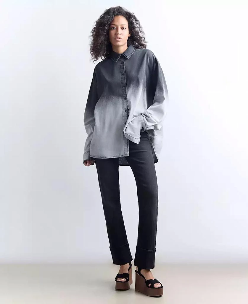 Kenneth Cole Women's Chambray Ombré Tunic Shirt 6