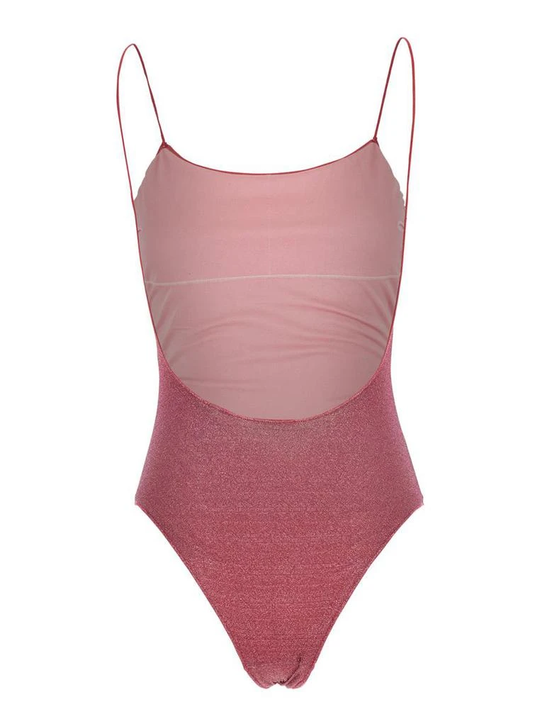 Oséree 'Lumière Maillot' Pink Swimsuit With Open Back In Lurex Woman 2