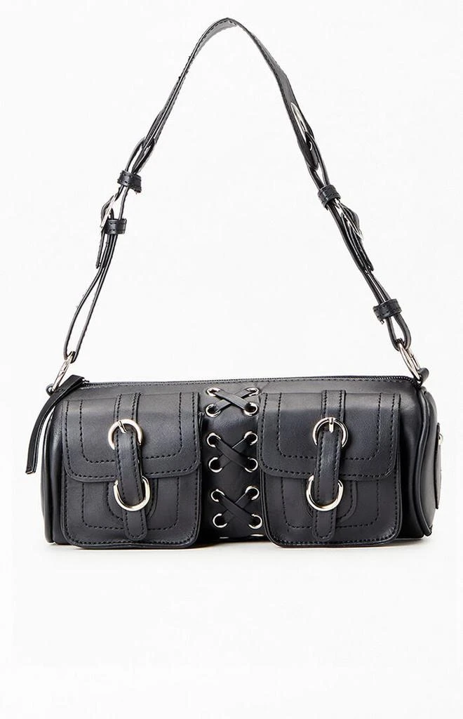 PacSun Faux Leather Lace Up Structured Shoulder Bag 1