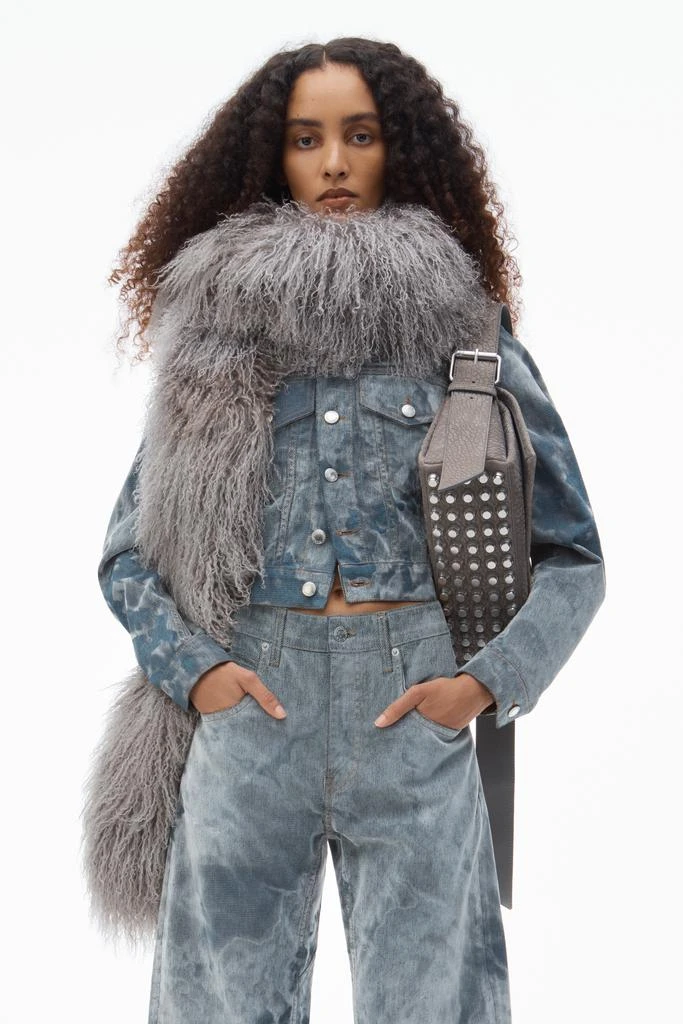 Alexander Wang Low-Rise Flocked Jeans with Lasered Cloud Print 6