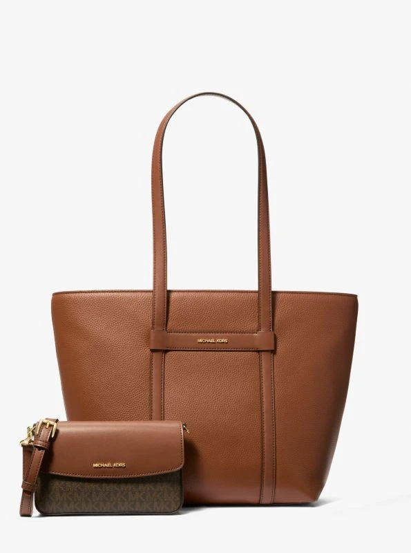 Michael Kors Jet Set 2-in-1 Pebbled Leather and Logo Tote Bag 5