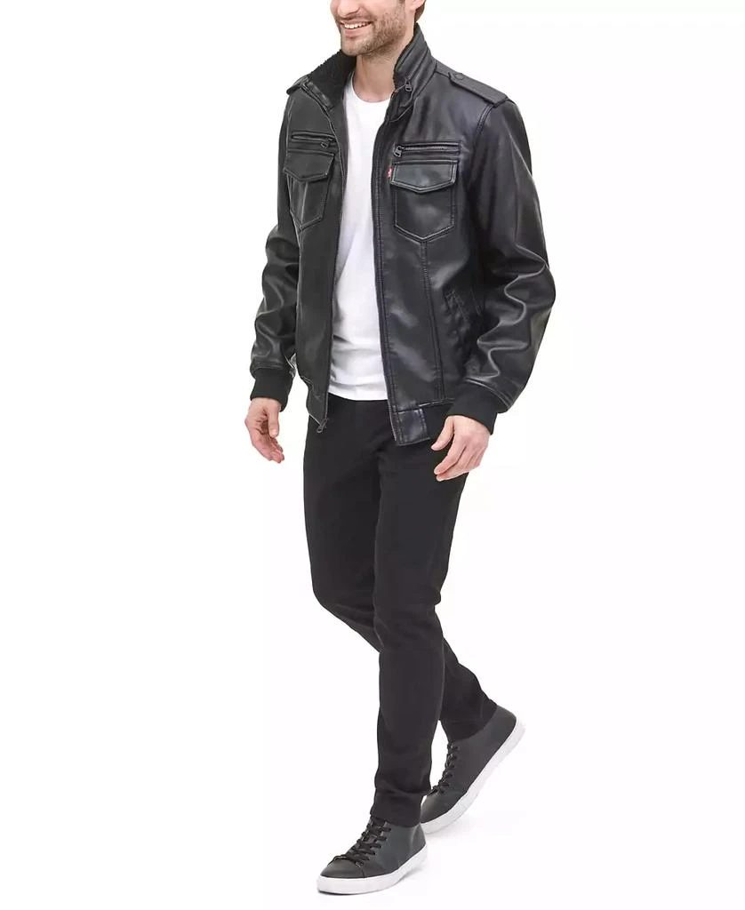 Levi's Men's Sherpa Lined Faux Leather Aviator Bomber 5