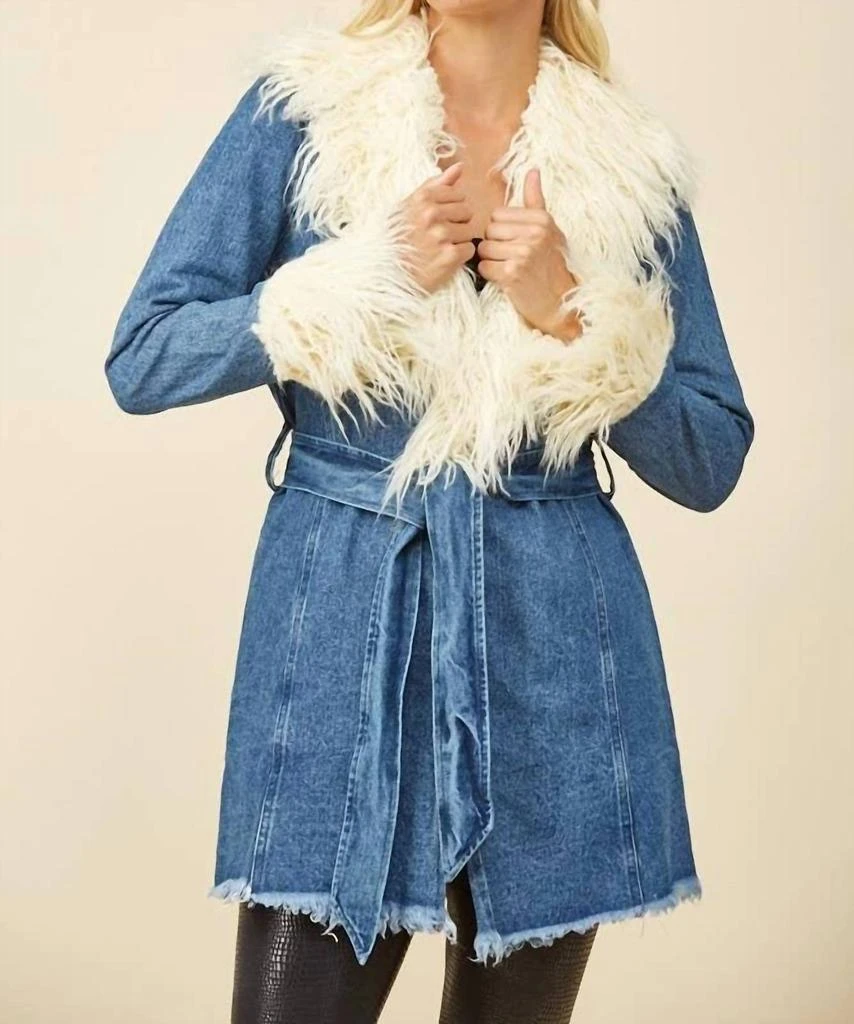 WISTERIA LANE Wisteria Lane - Denim Fur Jacket 2