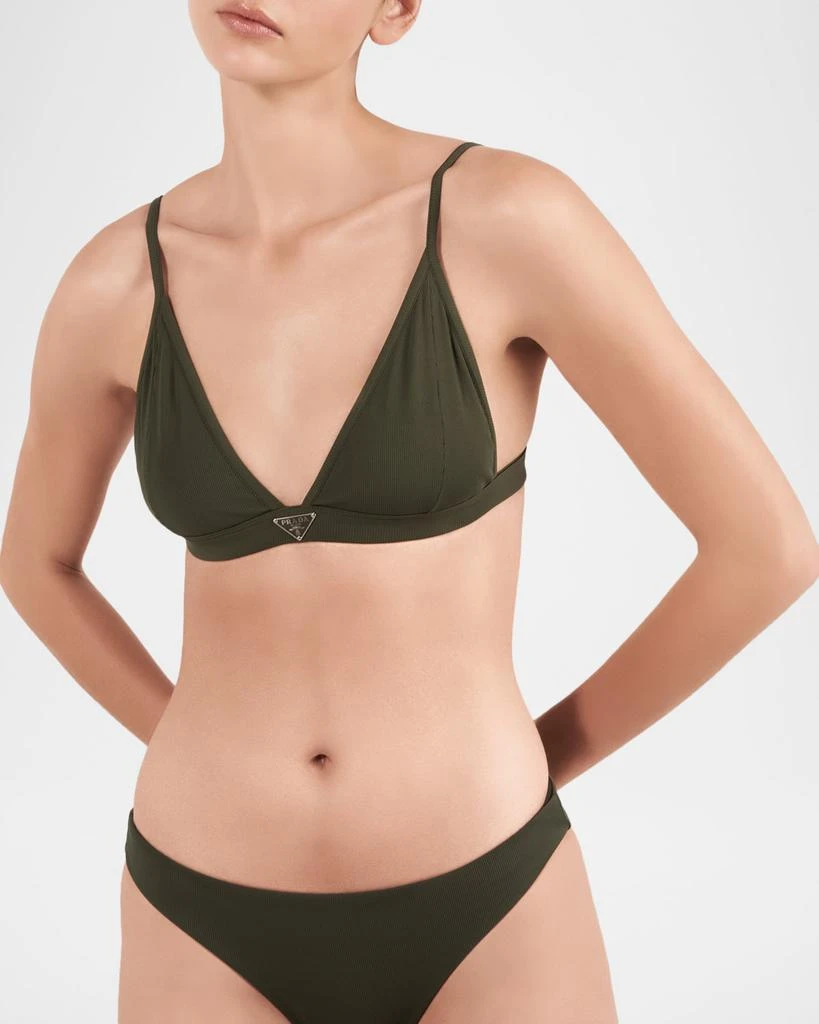Prada Ribbed Knit Bralette Bikini Top 2