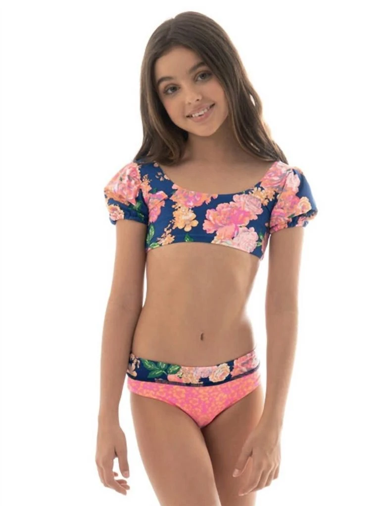 Maaji Kids
 Peony Bonnie Bikini Set In Pink 
Blue Multi