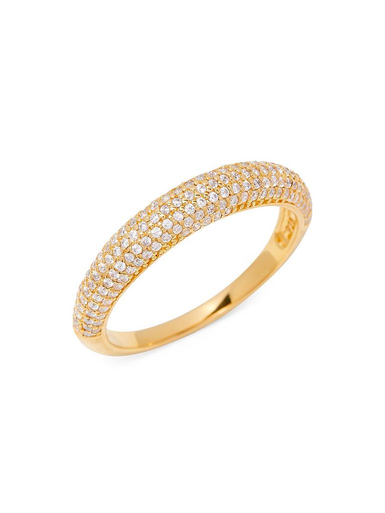 brook & york Marian 14K-Yellow-Gold Vermeil & Cubic Zirconia Domed Ring