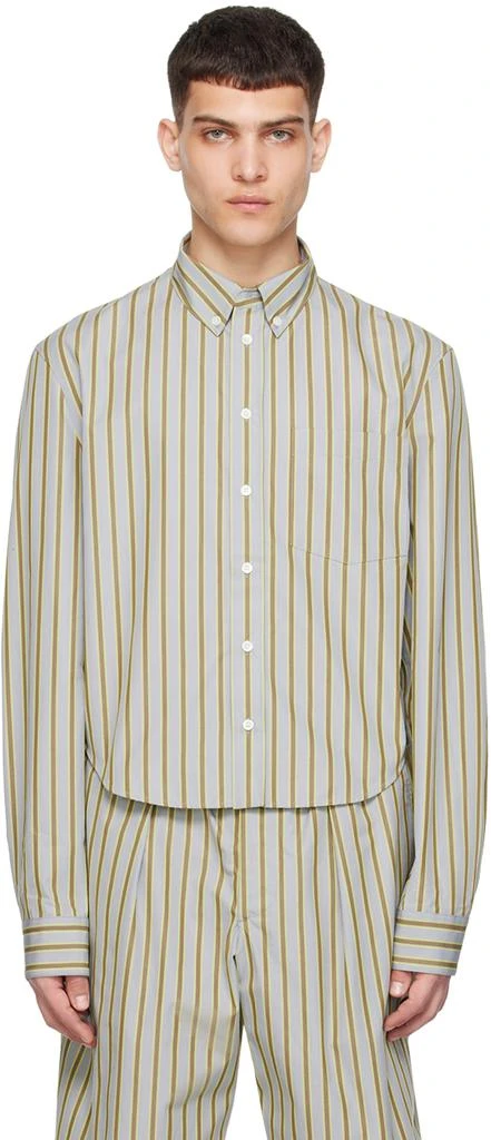 Marni Brown & Gray Striped Shirt 1