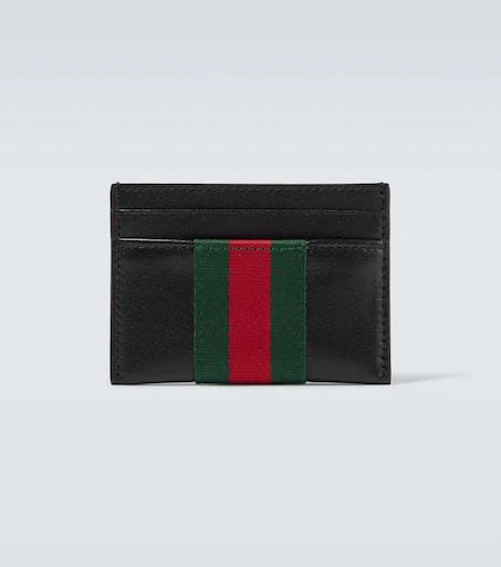 Gucci Web Trademark leather card holder