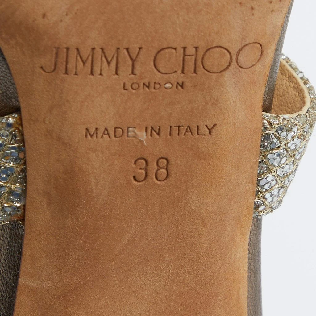 Jimmy Choo Jimmy Choo Gold Glitter Louise Strappy Sandals Size 38 8