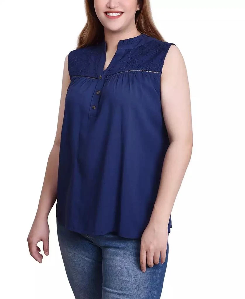 NY Collection Petite Sleeveless Yoked Blouse Top 3