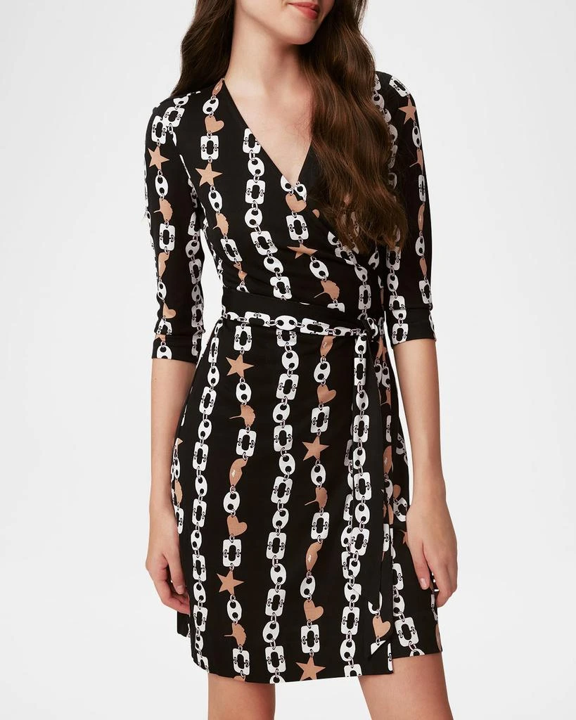 Diane von Furstenberg Julian Chain-Print Mini Wrap Dress 5