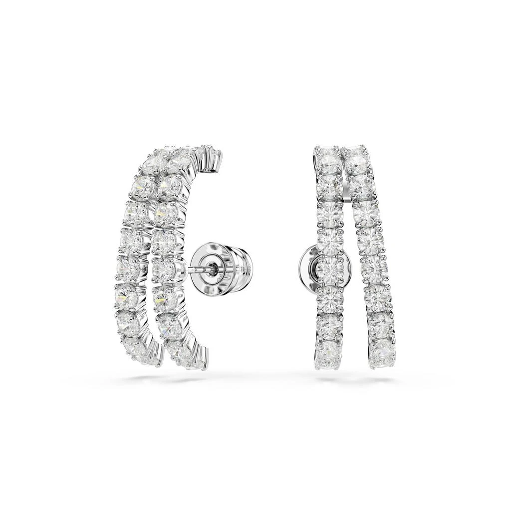 Swarovski Matrix ear cuffs round cut white rhodium plated 1