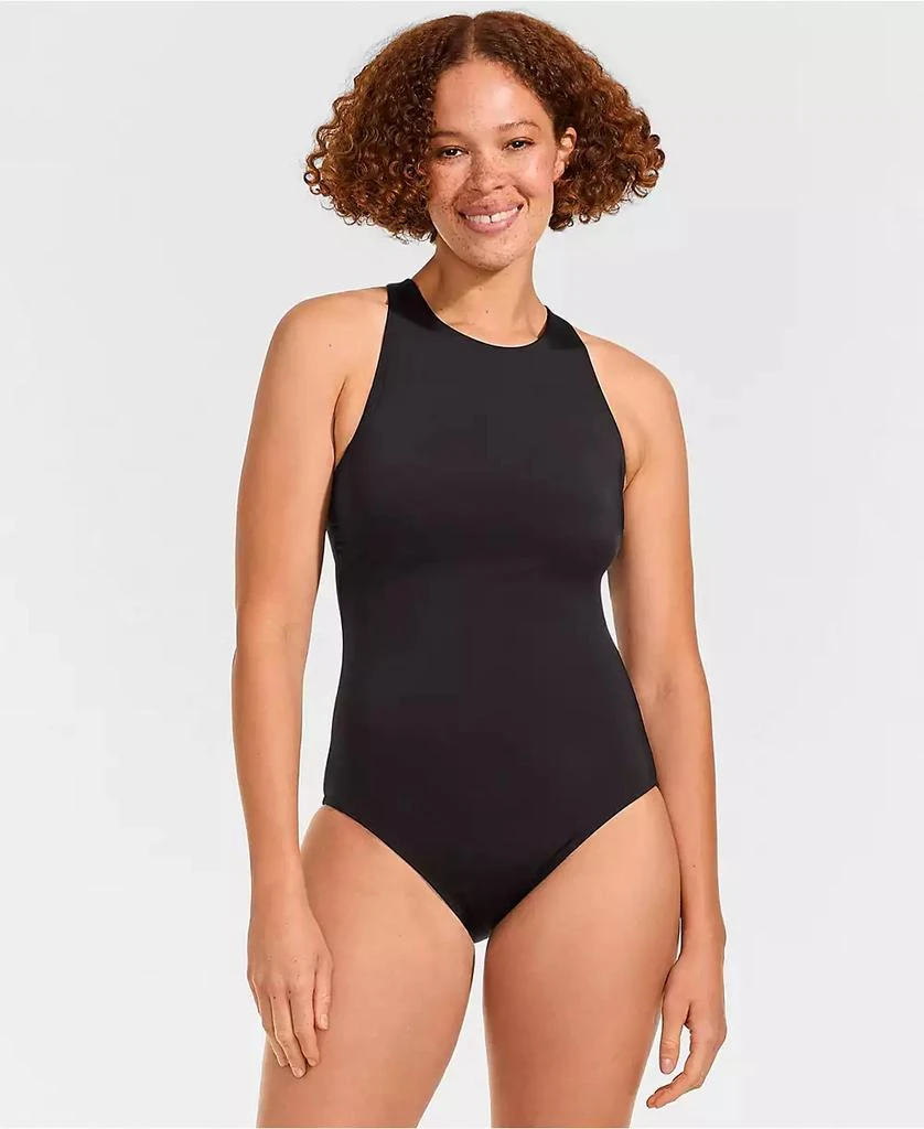 Lands
 End Women
s DD-Cup Tugless High Neck Portrait Back One Piece Swimsuit