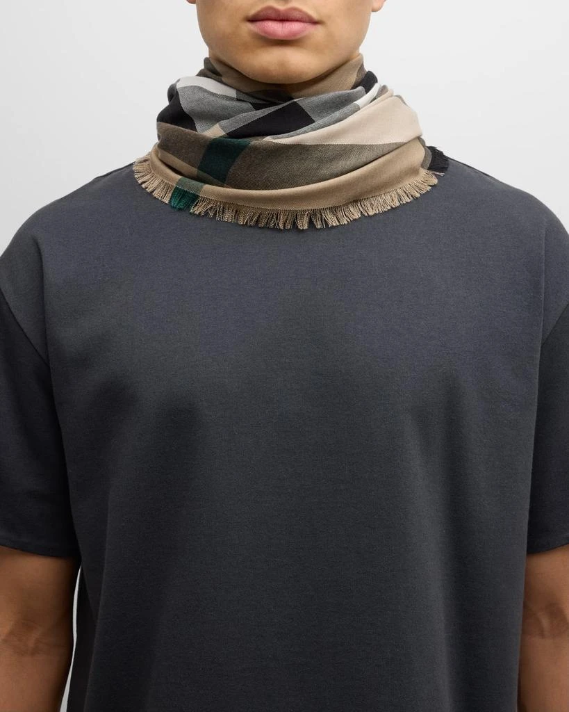 Burberry Men's Cashmere Half Mega Check Scarf 2