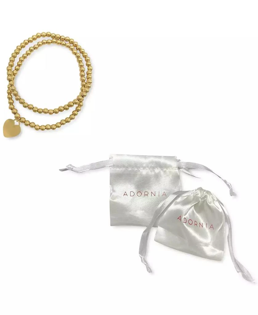 ADORNIA Heart Ball Bracelet Set 2
