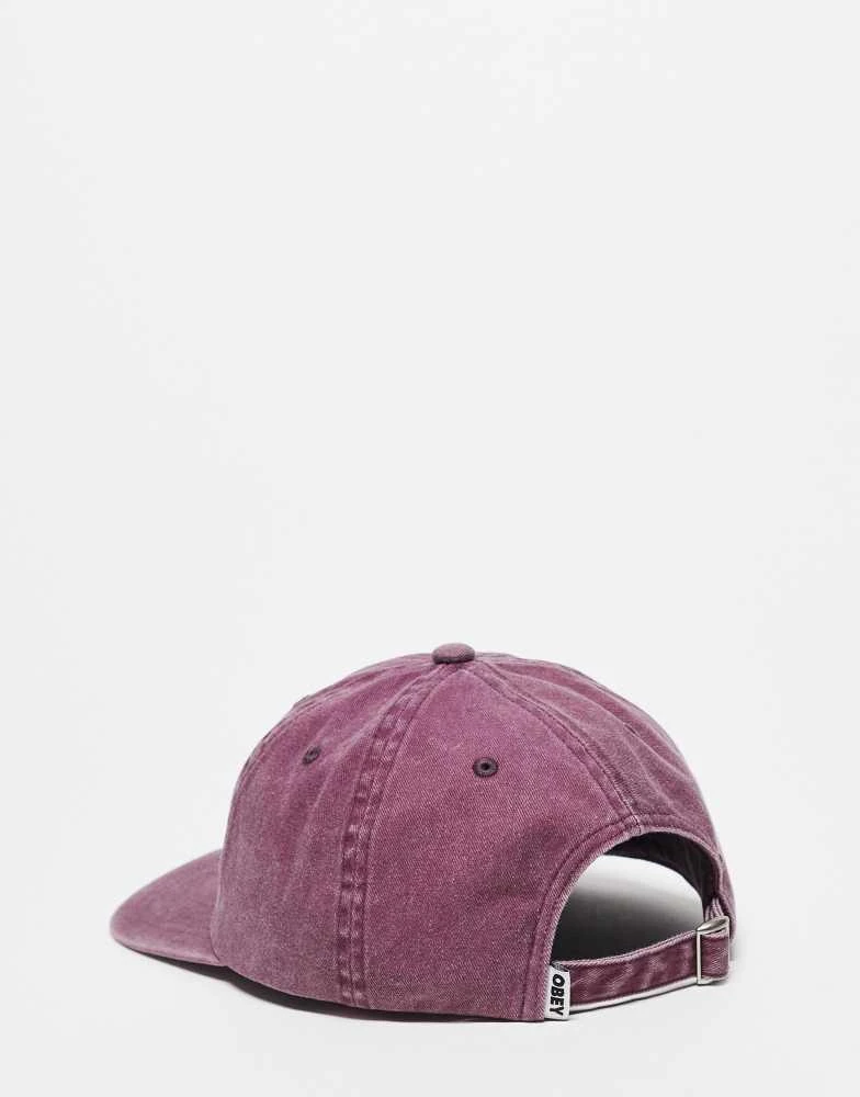 Obey Obey pigment lowercase 6 panel cap in pink 2