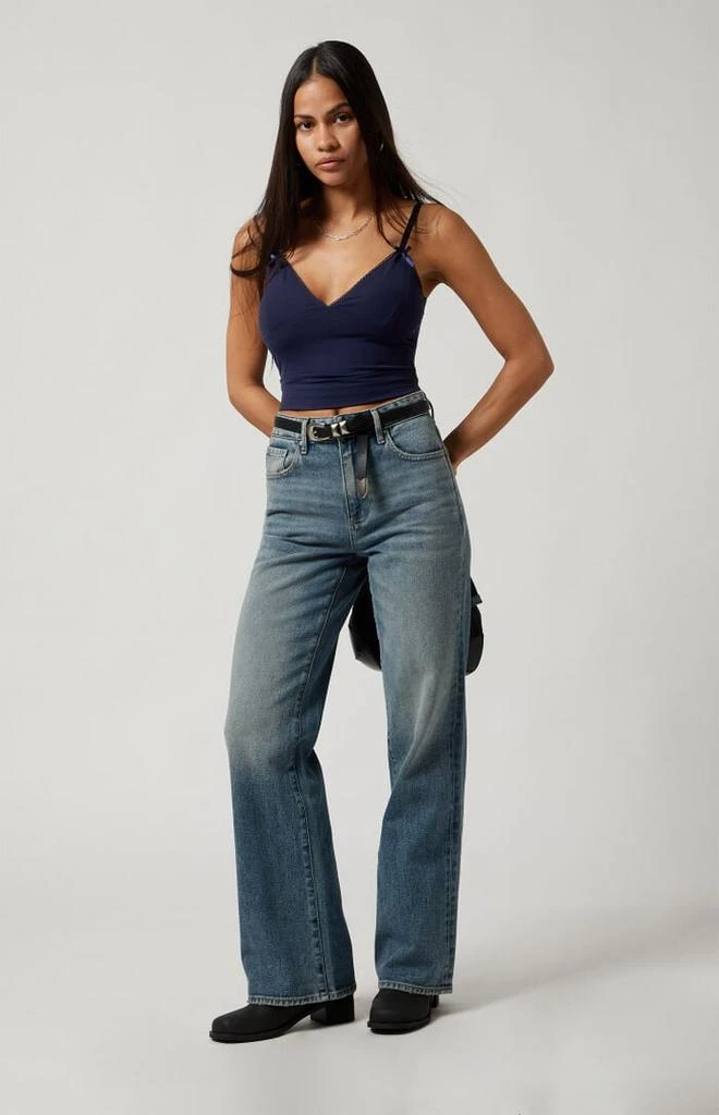 PacSun Medium Indigo High Waisted Girlfriend Jeans 2