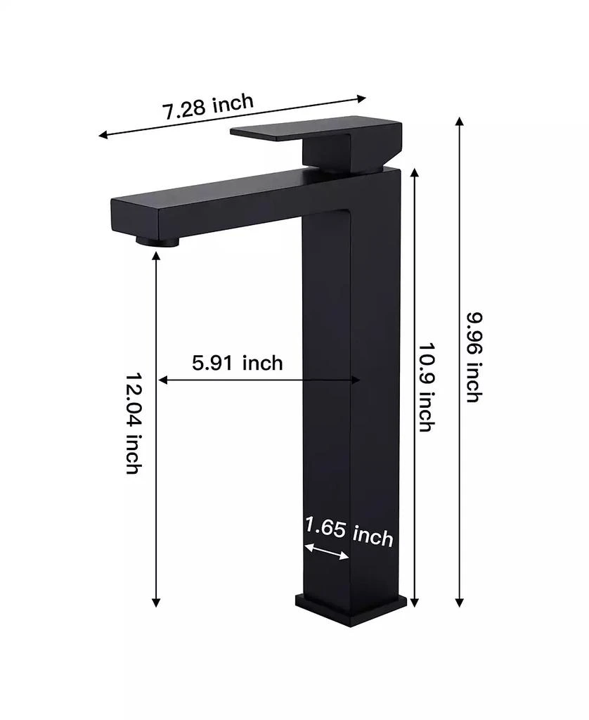 Greenspring Single Hole Single Handle Bathroom Vessel Sink Faucet With Supply Hose 8