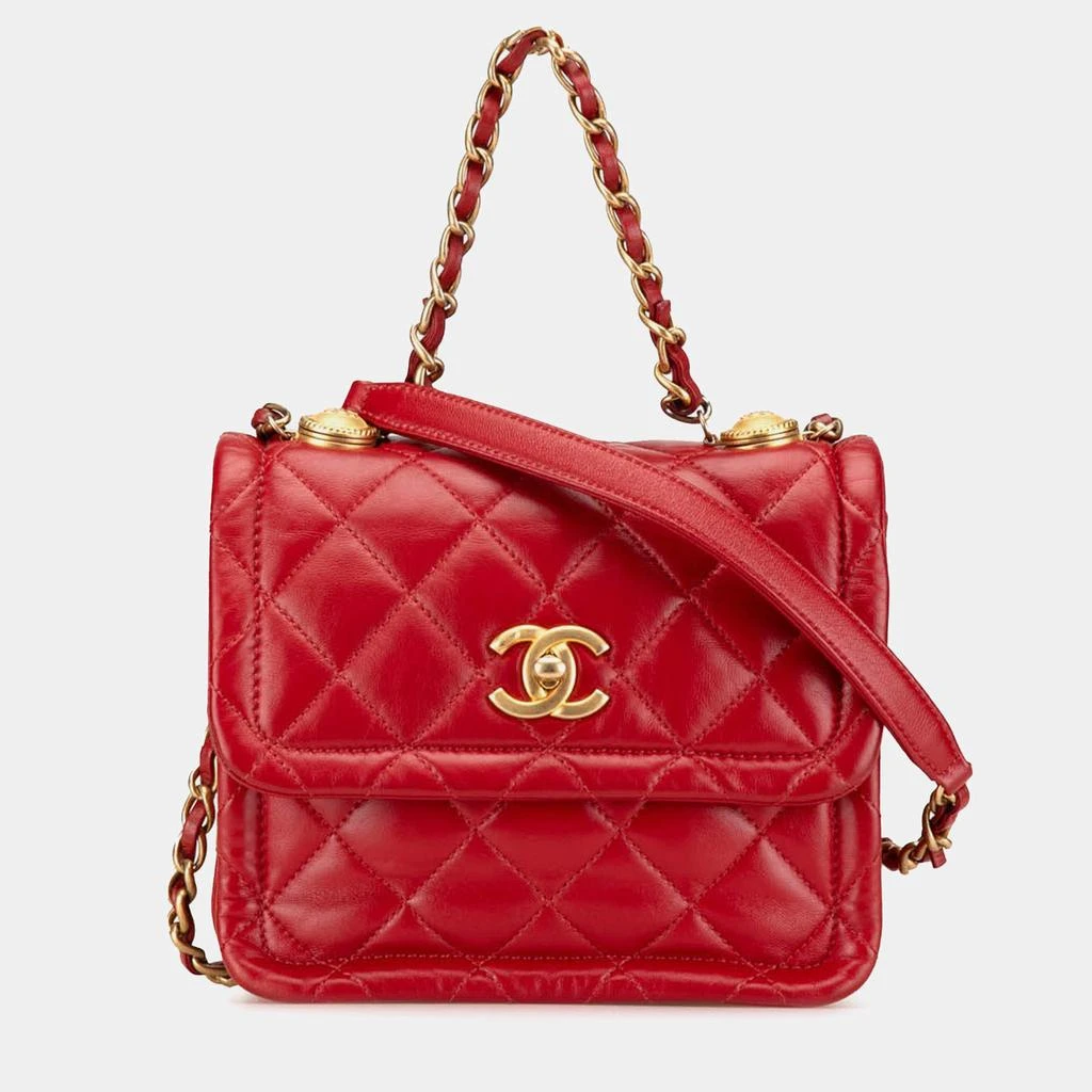 Chanel Chanel Red Lambskin Mini Quilted Soft Square Flap Shoulder Bag 1
