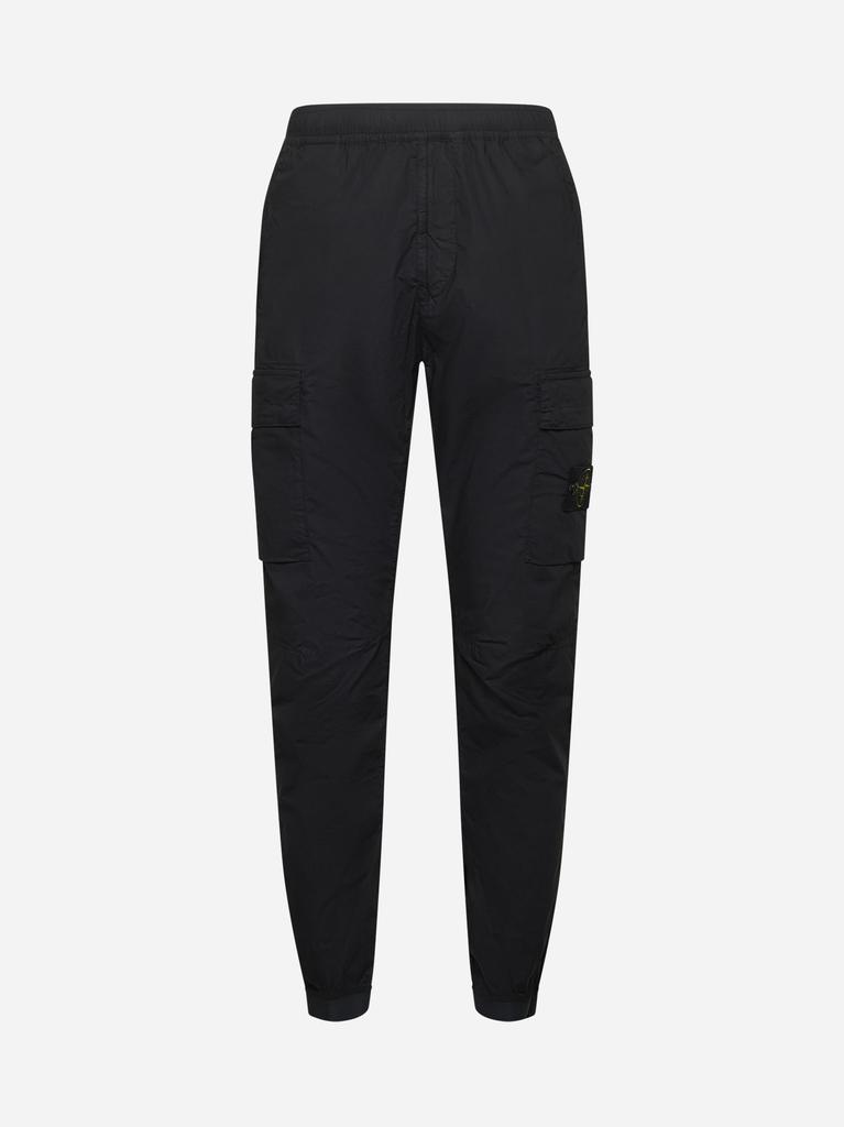 Stone Island Blue stretch cotton cargo trousers